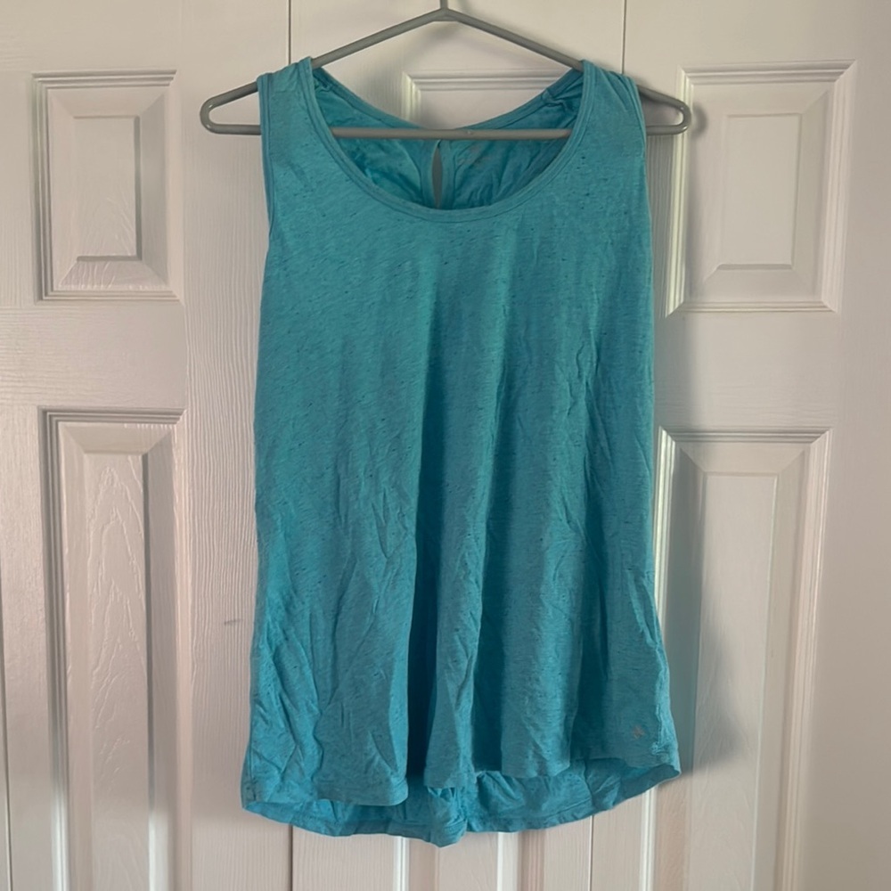 Blue Relaxed Tank Top with Flowing Silhouette